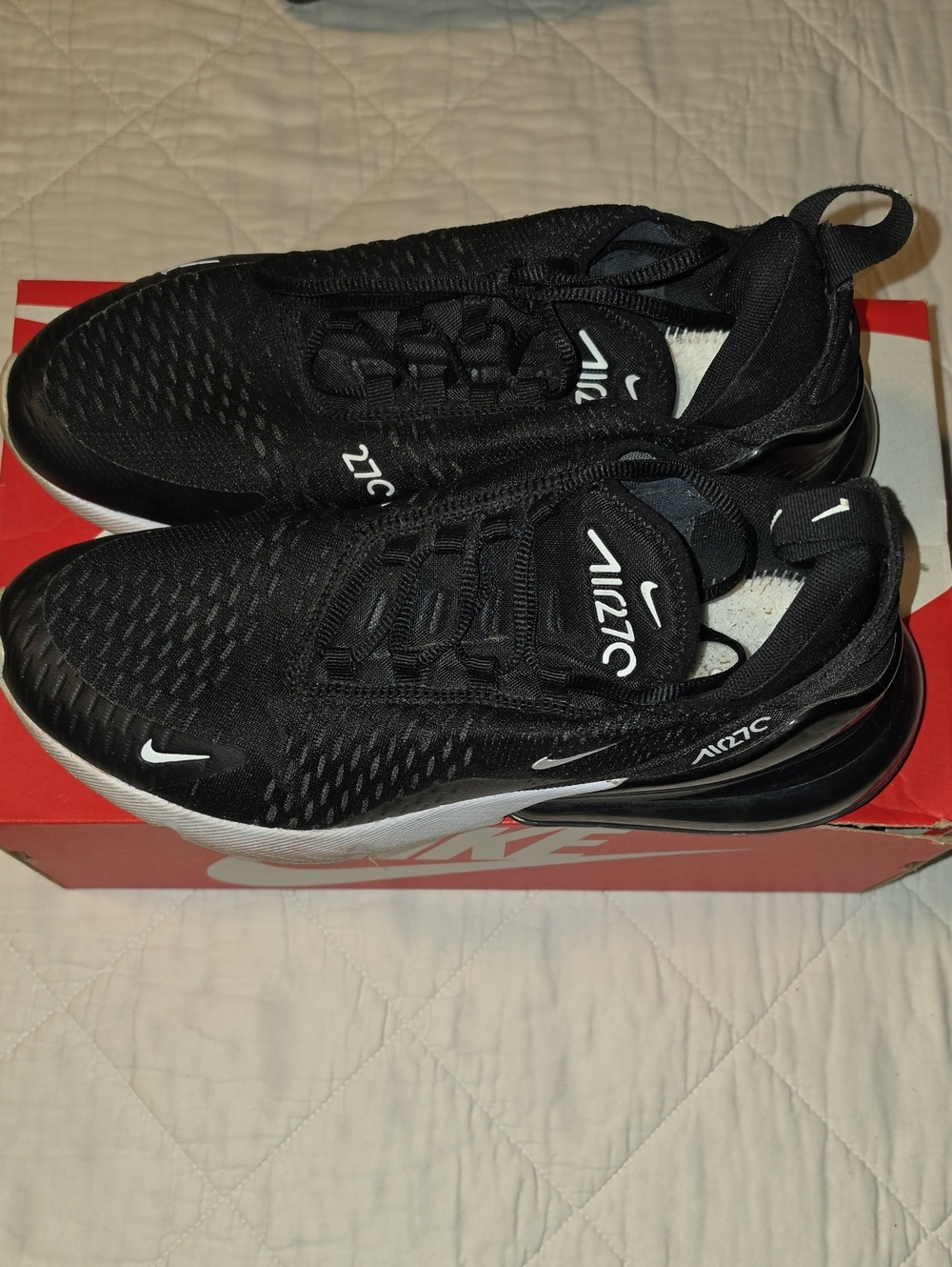 Nike Air Max 270 Women Sneakers - Black with White Accents